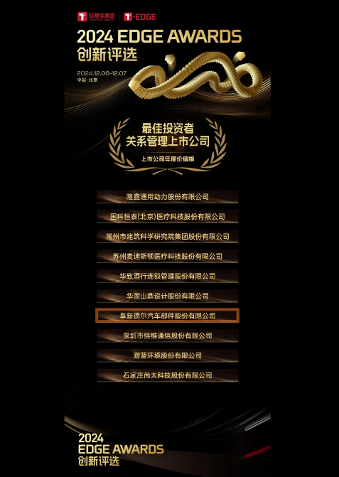 Ag亚洲集团股份获钛媒体集团2024年T-EDGE全球创新评选「最佳投资者关系管理上市公司」奖项(图2)